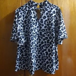 White leopard print shirt